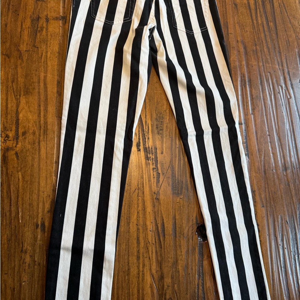 Black and White Striped Pants